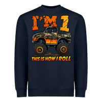 Navy i'm one this is how i roll monster truck birthday Heavyweight Sweatshirt - Jasminsmagicworld