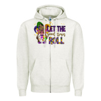 Oatmeal Heather Let the good times roll with gnome Zipper Hoodie - HowdyJamesFarm