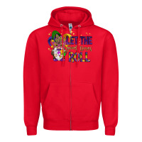 Red Let the good times roll with gnome Zipper Hoodie - HowdyJamesFarm