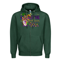 Sports Green Let the good times roll with gnome Zipper Hoodie - HowdyJamesFarm