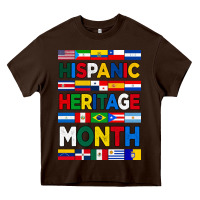 Chocolate Brown hispanic haritage month flags Heavy Core Tee - BundleAndBundleShop