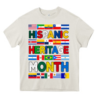 Cream hispanic haritage month flags Heavy Core Tee - BundleAndBundleShop