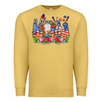 Antique Gold All American Mama Cow Flowers Premium Sweatshirt - CowCowDesign