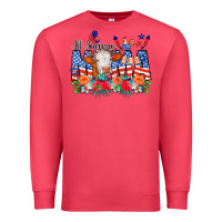 Cardinal All American Mama Cow Flowers Premium Sweatshirt - CowCowDesign