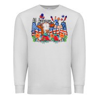 Dove Grey All American Mama Cow Flowers Premium Sweatshirt - CowCowDesign