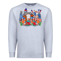 All American Mama Cow Flowers Premium Sweatshirt | Teevron