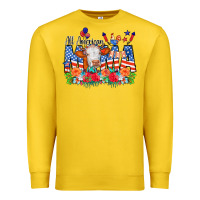 Lemon All American Mama Cow Flowers Premium Sweatshirt - CowCowDesign
