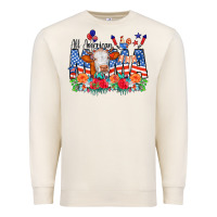 Sandshell All American Mama Cow Flowers Premium Sweatshirt - CowCowDesign
