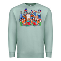 Seafoam All American Mama Cow Flowers Premium Sweatshirt - CowCowDesign