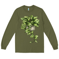 Army Green Golden Pothos Long Sleeve Tee - LillyAllenDesigns