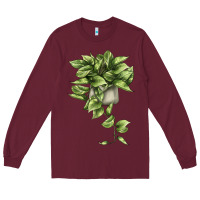 Burgundy Golden Pothos Long Sleeve Tee - LillyAllenDesigns