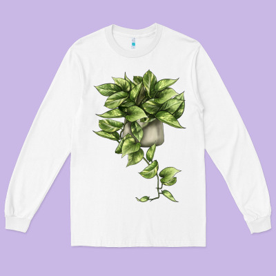 Golden Pothos Long Sleeve Tee Designed By Lillyallendesigns