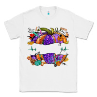 White halloween nurse pumpkin custom name Classic Tee - NancyCooperArtShop