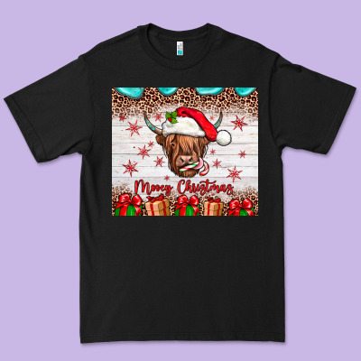 Merry Christmas Cow Premium Tee Designed By Jahusdesignshop