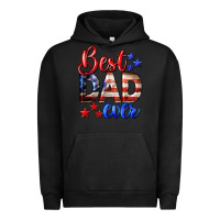 Pigment Black Best Dad Ever 4th of July Urban Hoodie - LillyAllenDesigns