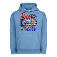 Pigment Pebble Blue Best Dad Ever 4th of July Urban Hoodie - LillyAllenDesigns
