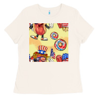 Bone patriotic hotdog ice cream donat Ladies Tee - BundleAndBundleShop