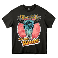 Asphalt blame it all on my roots bull skull black Heavy Core Tee - JahusDesignShop