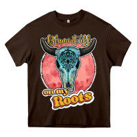 Chocolate Brown blame it all on my roots bull skull black Heavy Core Tee - JahusDesignShop