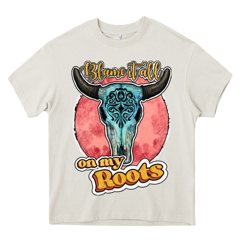 Blame It All On My Roots Bull Skull Black Heavy Core Tee by JahusDesignShop | Teevron