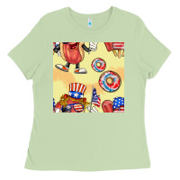 Matcha patriotic hotdog ice cream donat Ladies Tee - BundleAndBundleShop