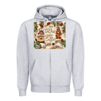 Heather Grey no talkie before coffee with gnomies Zipper Hoodie - TumblerDesignByShophia