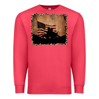 Cardinal America Western Cowboy and Cowgirl Leopard Frame Premium Sweatshirt - CowCowDesign