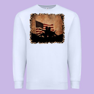 America Western Cowboy And Cowgirl Leopard Frame Premium Sweatshirt Designed By Cowcowdesign
