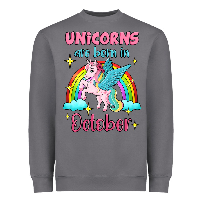 Unicorns Are Born In October Heavyweight Sweatshirt by Jasminsmagicworld | Teevron
