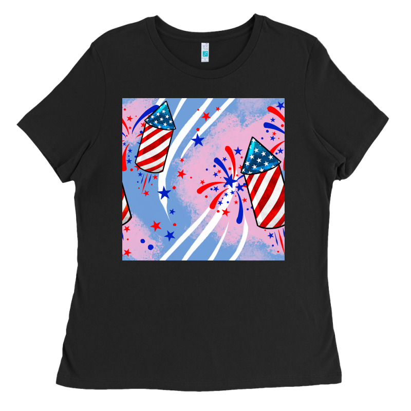 Patriotic Fireworks Ladies Tee by BundleAndBundleShop | Teevron