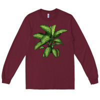 Burgundy Dumb Cane Long Sleeve Tee - LillyAllenDesigns