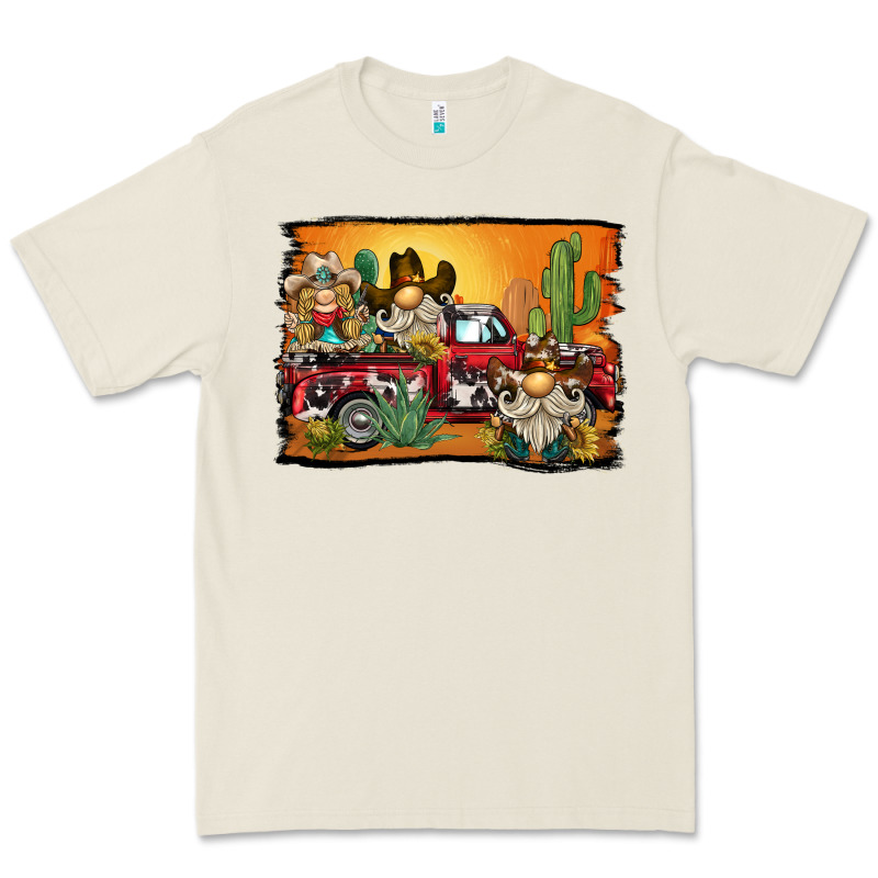 Western Truck Cowboy Gnome Background Premium Tee by BarkalooDesign | Teevron