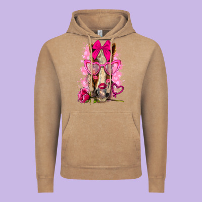 Valentines Day Horse With Sunglasses Vintage Hoodie Designed By Nancycooperartshop