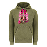 Vintage Olive valentines day horse with sunglasses Vintage Hoodie - NancyCooperArtShop