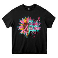 Black sunflower in october we wear pink Heavy Core Tee - AdoDesignShop