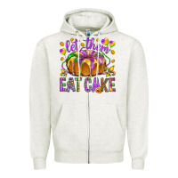 Oatmeal Heather Let them eat cake Zipper Hoodie - HowdyJamesFarm