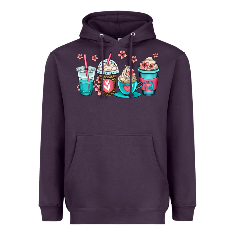 Mom Fuel Coffee Cups Heavyweight Hoodie by OliviaCreatesArt | Teevron
