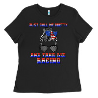 Black just call me pretty and take me racing Ladies Tee - JahusDesignShop