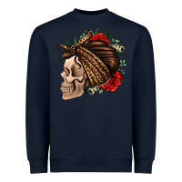 Navy leopard bandana and roses skull Heavyweight Sweatshirt - Jasminsmagicworld
