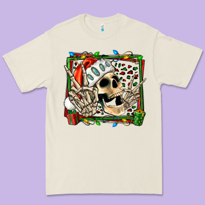 Christmas Happy Skeleton Premium Tee Designed By Jasminsmagicworld