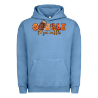 Pigment Pebble Blue Fall Gobble Gobble Til You Wobble Urban Hoodie - LillyAllenDesigns
