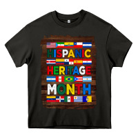 Asphalt hispanic haritage month flags with background Heavy Core Tee - BundleAndBundleShop