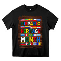Black hispanic haritage month flags with background Heavy Core Tee - BundleAndBundleShop