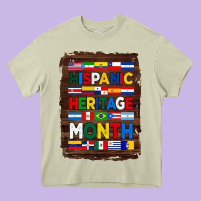 Hispanic Haritage Month Flags With Background Heavy Core Tee Designed By Bundleandbundleshop