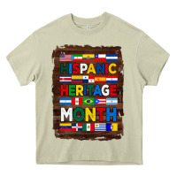 Mossy hispanic haritage month flags with background Heavy Core Tee - BundleAndBundleShop