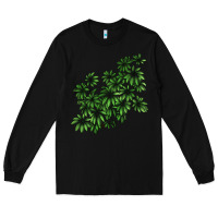 Black Botanical Schefflera Illustrations Long Sleeve Tee - LillyAllenDesigns