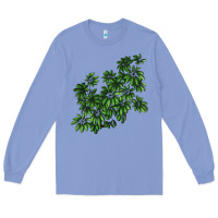 Colony Blue Botanical Schefflera Illustrations Long Sleeve Tee - LillyAllenDesigns