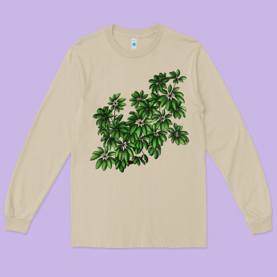 Botanical Schefflera Illustrations Long Sleeve Tee Designed By Lillyallendesigns