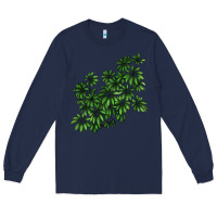 Navy Botanical Schefflera Illustrations Long Sleeve Tee - LillyAllenDesigns