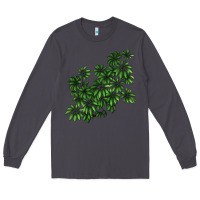 Smoke Botanical Schefflera Illustrations Long Sleeve Tee - LillyAllenDesigns